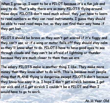 I want to be a pilot